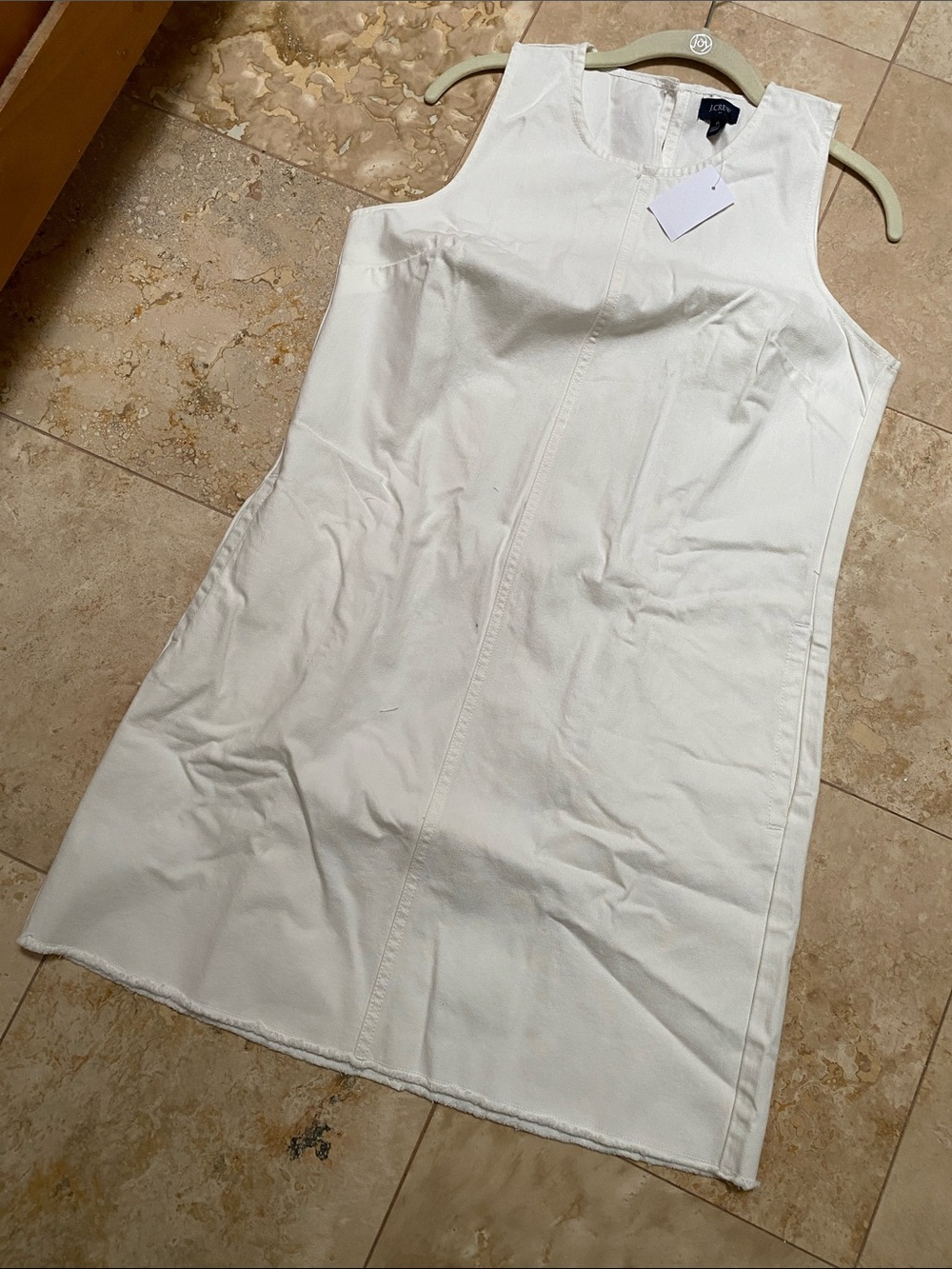 J. Crew White Sleeveless Shift Dress Size 6 Cotton Cute Summer Dress